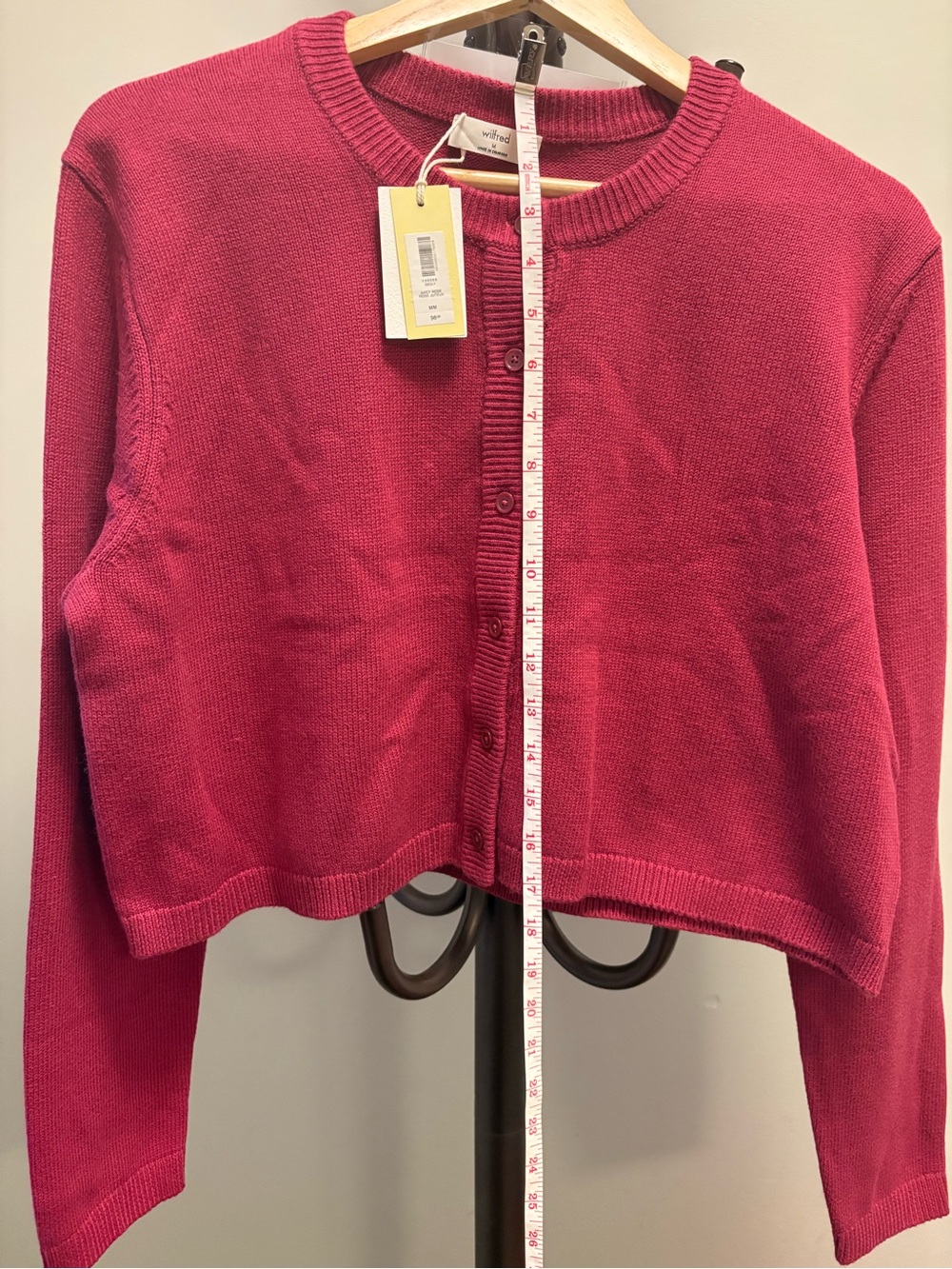 Wilfred Deep Raspberry Knit Cardigan - Picture 3 of 8